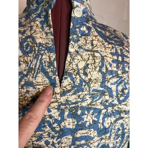 dress knit high neck blue cream 1980s pockets thumbnail 7