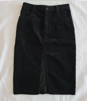 Forever 21 Black Corduroy Midi Skirt thumbnail 1
