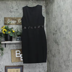 Kasper Womens Sheath Dress W/ Sequin Waistband Trim 10916477 Black 4 thumbnail 2