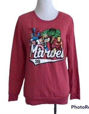 5/$30 🎈 Marvel women’s small‎ graphic be a hero Crewneck sweatshirt thumbnail 1