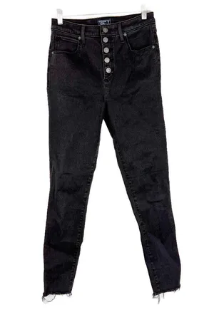 Abercrombie & Fitch High Rise Super Skinny Ankle Jeans Button Fly Black Size 28 thumbnail 1