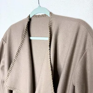 AllSaints Paxx Italian Wool Wrap Waterfall Trench Coat Dune Small Winter Jacket thumbnail 4