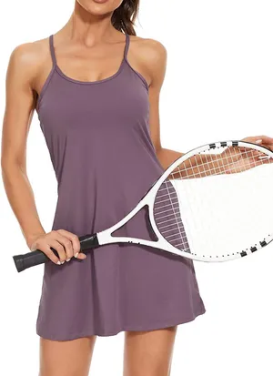 Exercise Dress With Built In Shorts Purple Size M thumbnail 1
