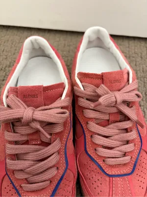 Alohas tb.490 Rife Sneakers in a coral pink suede colorway thumbnail 11