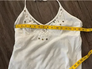 Vintage Y2K Charlotte Russe Halter Top Sz L White Boho thumbnail 6