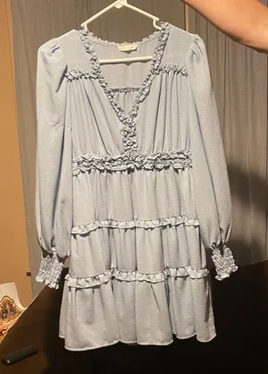 Blue Ruffle Dress thumbnail 1