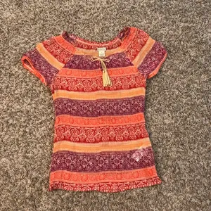 Lucky Brand semi-sheer cinched neckline tie neck blouse thumbnail 1