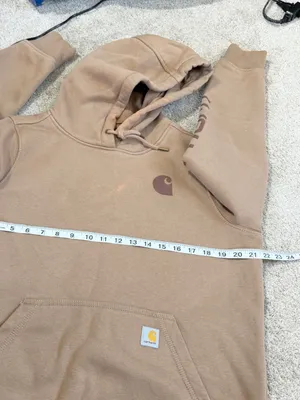 Carhartt Women’s Clarksburg Graphic Sleeve Hoodie Pullover Sweatshirt in Brown M thumbnail 10