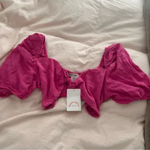 Dippin’ daisy’s pink Marla tie front top NWT thumbnail 6