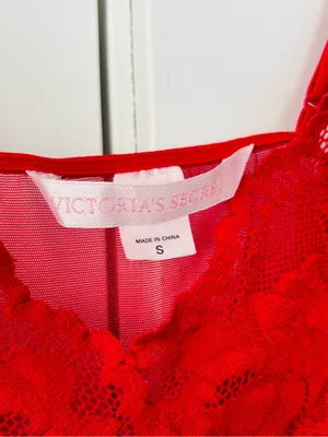 Victoria's Secret red stretch floral lace cami/slip lingerie size small thumbnail 3