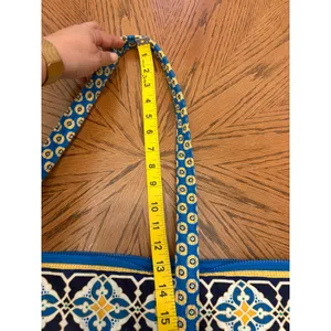 Vera Bradley Marrakesh Quilted Cotton Tote Bag Blue‎ Yellow Floral Zipper Large thumbnail 7
