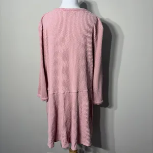 Free People Beach‎ Babydoll Tunic Top Small Pink Ribbed Oversized Flowy Boho S thumbnail 8
