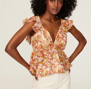 Slate & Willow Flutter Sleeve Tie Back Top thumbnail 1