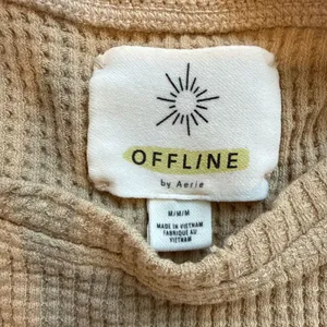 Aerie Offline Womens Cropped Muscle Tank Top Medium Waffle Knit- So Much Sweat thumbnail 2
