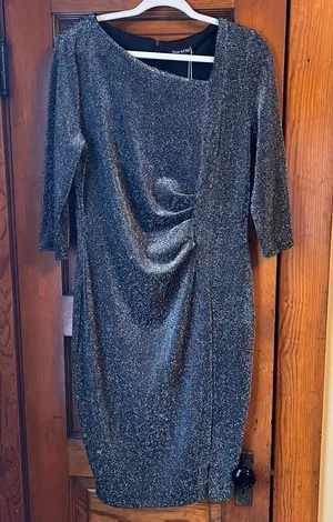 Elegant Black & Silver Sparkly Dress thumbnail 1