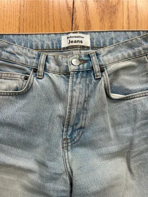 Reformation Julia Crop High Cigarette Jean Powell Wash Size 25 Rigid Denim LY741 thumbnail 4