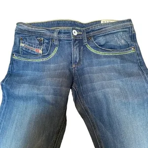 Y2K Diesel Size 6 Bootcut‎ Jean Green Embroidery Pockets Coastal Cowgirl Western thumbnail 3