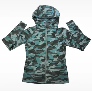 lululemon athletica Teal & Black Camo Full-Zip Hooded Jacket thumbnail 1