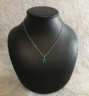 Sterling Silver Necklace with Blue Pendant thumbnail 2