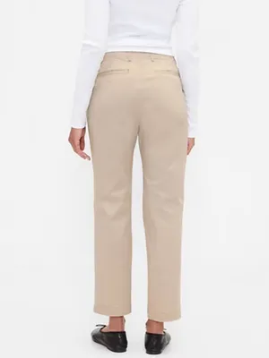 GAP Women's Downtown Mid Rise Khaki Light Beige Straight-Leg Pants Size 10 thumbnail 2