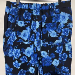 Area stars New Floral Print Work Pants Trousers Hannah Black Blue Size XL thumbnail 8