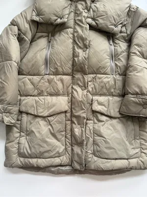 Zara Beige Puffy Coat Size Medium thumbnail 4