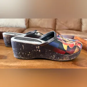 Leather Wearable Art Clogs Size 7 thumbnail 4