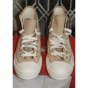Converse Crochet Off-White & Beige Chuck 70 Hi Sneakers thumbnail 5