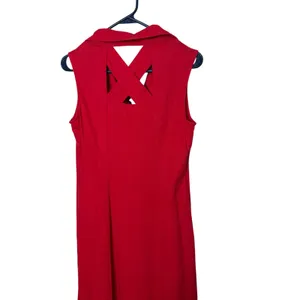 White Stag Red Linen Blend Button Front Maxi Dress Back Cutout Womens‎ Small 4/6 thumbnail 5