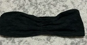 PINK black lace bandeaus bra size L thumbnail 1