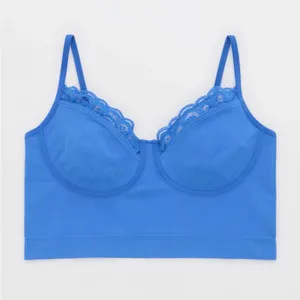 Aerie Blue Superchill Seamless Lace Trim Corset Tank Top Bralette - size XL thumbnail 6