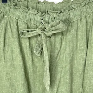 Aerie Women's Small Paperbag Linen Blend Cargo Joggers Green Pull-On Summer‎ thumbnail 5