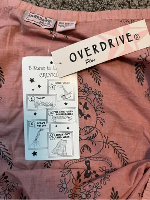 NWT Overdrive Plus 2X Boho Floral Crinkle Cotton Maxi Skirt Sequin Festival thumbnail 7