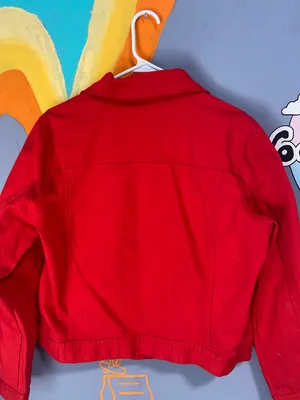 H&M Red Jean Jacket thumbnail 2