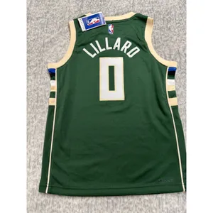 Nike Milwaukee Bucks Damian Lillard 0 Icon Edition Swingman Jersey women M 10-12 thumbnail 6