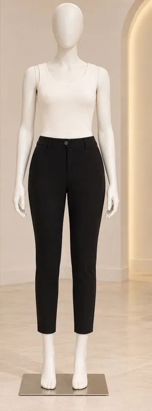 Mario Serrani Womens Pants Black Stretch Slim Leg Work Trousers Size Large thumbnail 1