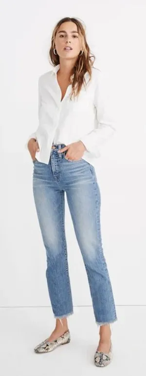 Madewell Tall Perfect Vintage Jean Ainsworth‎ Wash Raw Hem Denim NWT Size 24T thumbnail 1