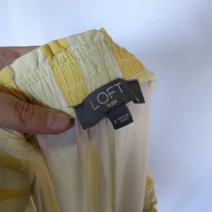 LOFT sleep‎ notch collar capri pajama pants white yellow soft women's S modal thumbnail 6