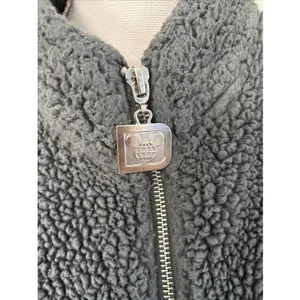 Disney Disneyland Spirit Jersey Sherpa Sweatshirt Pullover Fleece Woman‎ Grey Green XS thumbnail 3