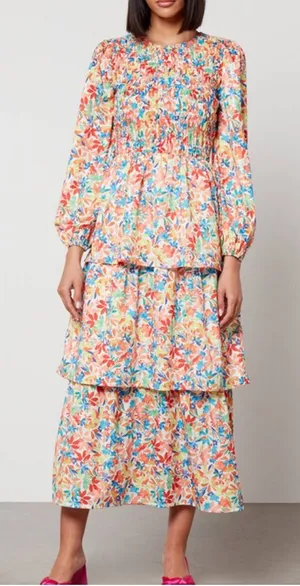 NEVER FULLY DRESSED Lisa Shirred Jersey Maxi Dress thumbnail 1