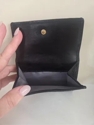 Coach Patchwork Black Gray Trifold Wallet thumbnail 4