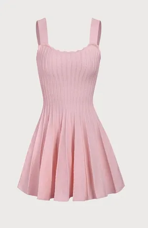 Rihoas Women's Light pink Knitted Sweater Dress thumbnail 1