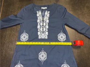 House of Harlow 1960 Linen Embroidered Bohemian Tunic Mini Dress thumbnail 6