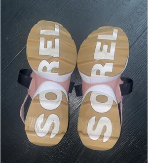 SOREL Women's 8.5 Kinetic Impact Sling Sandals Eraser Pink/White thumbnail 8