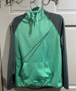 Women’s Mint and Gray Nike Hooded Sweatshirt Size Large thumbnail 1