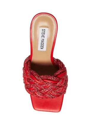 Steve Madden Red Seraphine Square Toe Sandal Heels thumbnail 3