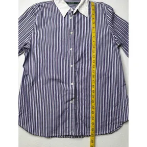 Lauren Ralph Lauren Womens Sz L Purple White Striped Preppy Corporate Chic Work thumbnail 2