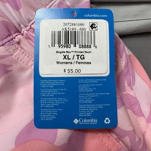 NWT Columbia Skort Women's XL Pink Bogota Bay Tropical Print Omni Shield thumbnail 7