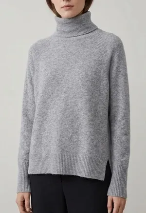 J. Crew Merino Wool Turtleneck Sweater Size Medium Gray Pullover thumbnail 1