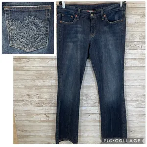 Vtg Lucky Brand Womens 14/32 Jeans Gene Montesano Zip Dark Wash‎ Boot Dungarees thumbnail 2
